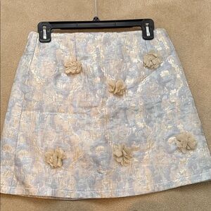 RIHOAS Cream and Silver Textured Mini Skort